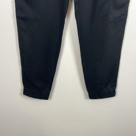 Banana Republic womens M Black Cargo Joggers Elastic Drawstring Waist 6 Pockets - Picture 2 of 9